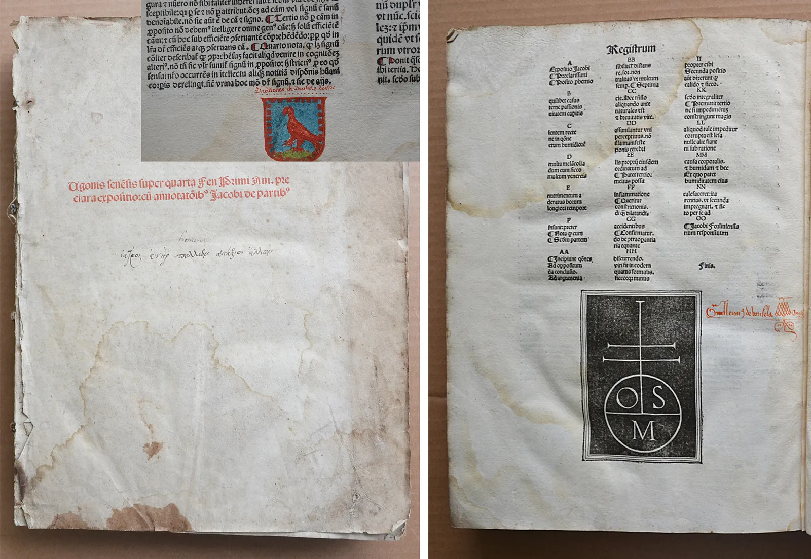 Agonis senensi super quarta folio en primi Avicenne preclara expositio cum annotationibus Jacobi de Partibus (1/22) — [INCUNABLE de MÉDECINE], 1495 — XVe et XVIe siecles