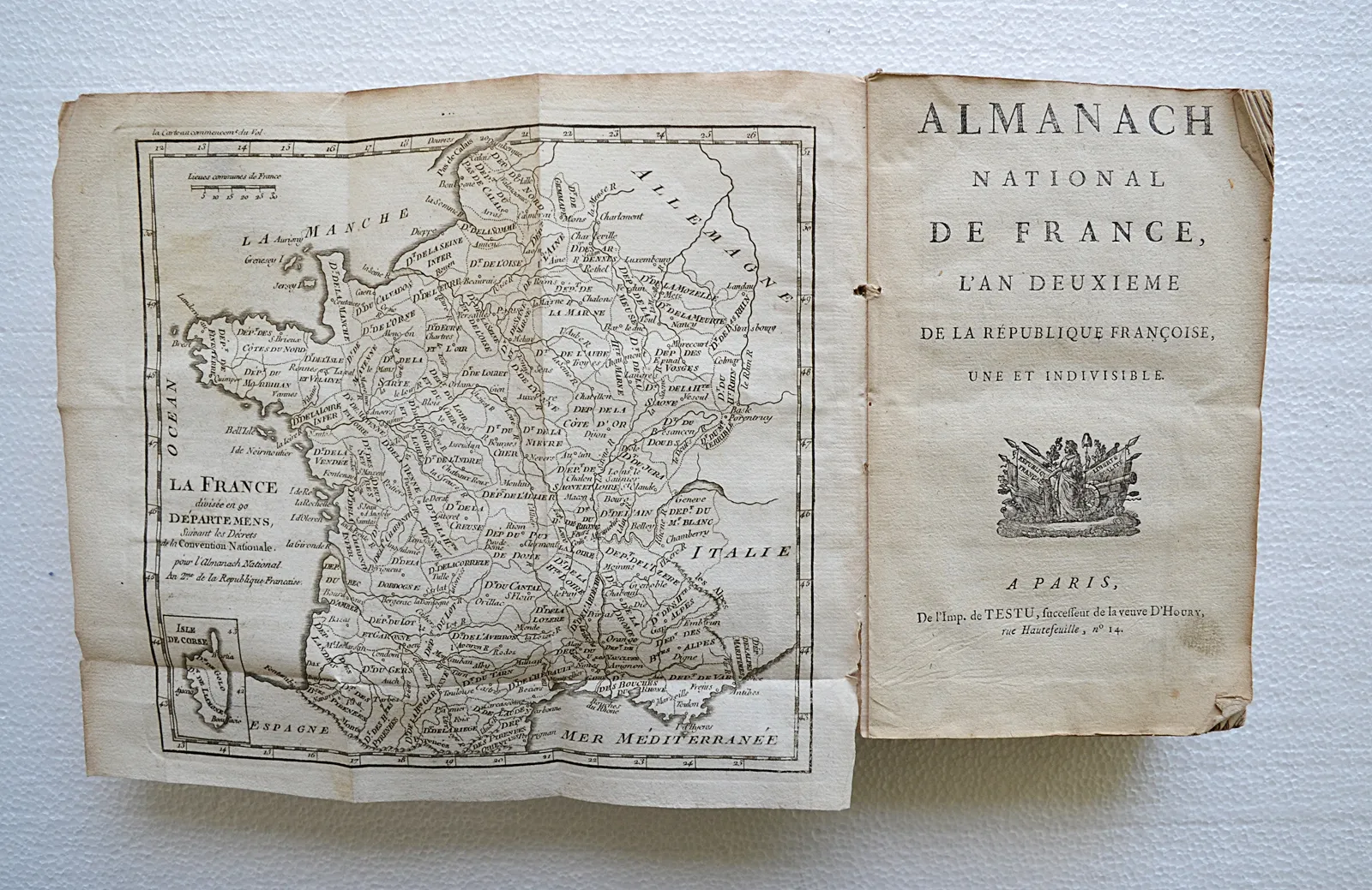 Almanach National de France, l’an deuxième de la République Françoise, une et indivisible (1/12) — [ALMANACH], 1793 — Histoire