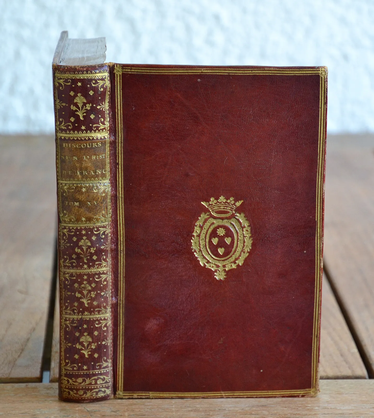 Discours sur l’histoire de France – Tome XV (1/2) — [MAROQUIN AUX ARMES] — Livres-objets / Minuscules