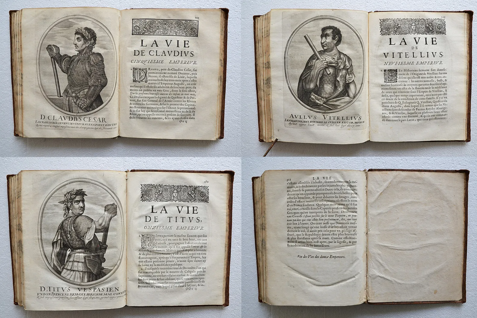 L’histoire des Empereurs romains, avec leurs portraicts en taille douce : efcrit en latin par Suetone, et nouvellement traduit, par Mr. Du Teil, Advocat en Parlement (1/16) — SUÉTONE (en latin Caius Suetonius Tranquillus), 1661 — Histoire