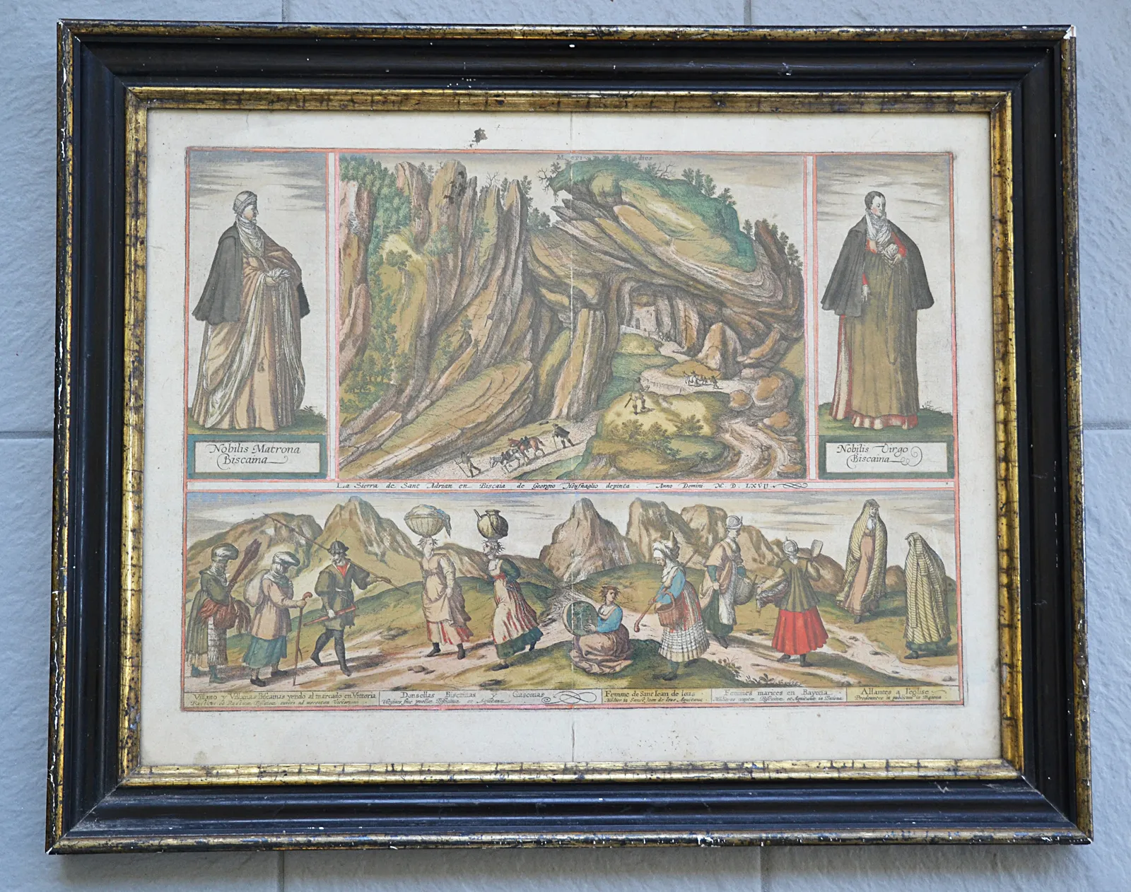 La Sierra de San Adrian en Biscaia de Georgio Houfnaglio depinta – Anno Domini M.D.LXVII (1/4) — BRAUN (Georg) & HOGENBERG (Frans), 1580 — Livres basques