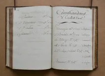 État alphabétique de Mrs les officiers du Corps Royal de l’Artillerie. Année 1774 (7/10) — AIGUILLON (Emmanuel-Armand de Vignerot du Plessis-Richelieu, duc d’), 1774 — Belles reliures